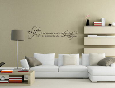 Life Measured Moments Breath away Wandaufkleber Wandtattoo Wohndeko UK pq156