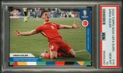ARDA GULER * PSA 10 * 2024 TOPPS NOW *GOAL IN EURO DEBUT * TURKEY REAL MADRID 14