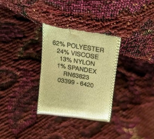 Christopher Banks Tapestry Collared Blazer Women's Large Maroon Missing Button - Picture 10 of 11