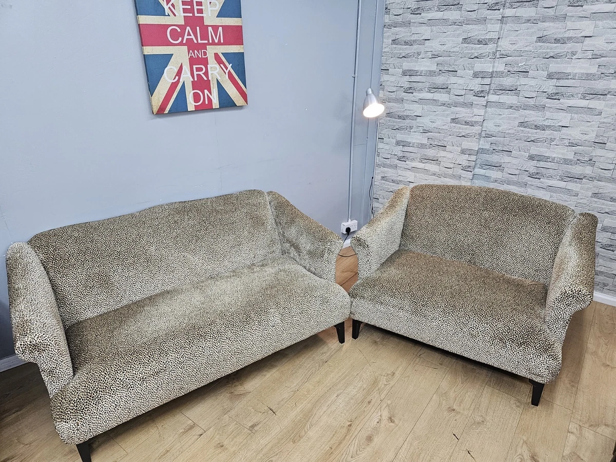 Leopard Print Velvet Sofa Set New Dfs Charlbury Style eBay