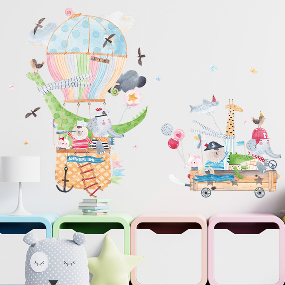 2 Sheets Animal Wallpaper for Kids Sticker Children's Girl Decoration