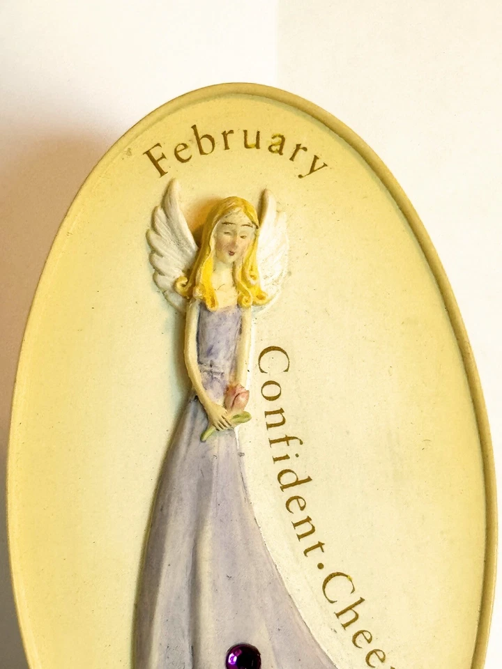 'I Believe Sentiments' de Russ, placa de ángel piedra de nacimiento de febrero 💜 NUEVO EN CAJA 2824 Foto 3 de 4