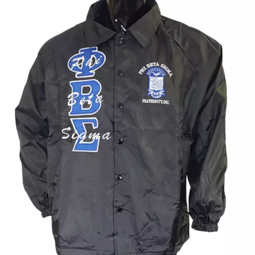 Phi Beta Sigma Fraternity Line Jacket Black Phi Beta Sigma Line