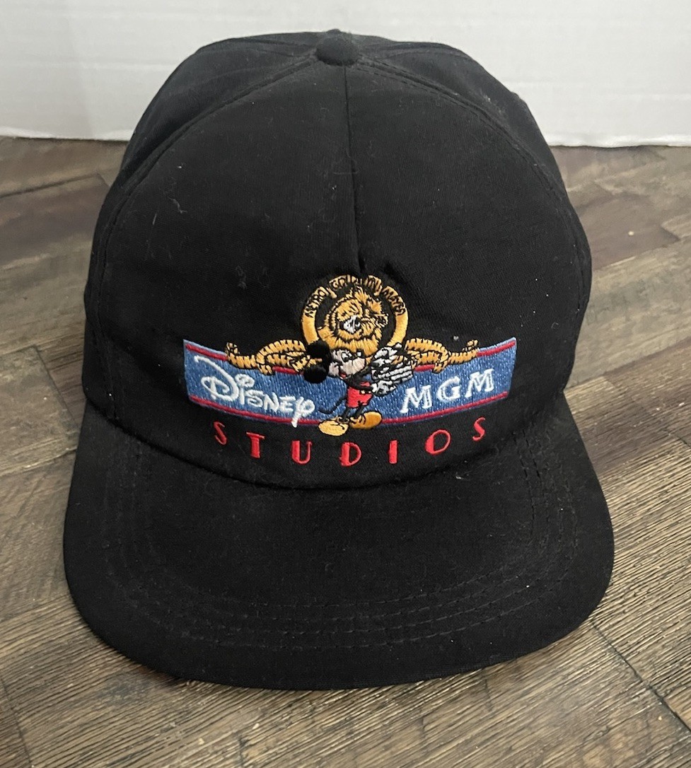 VINTAGE Disney MGM Studios Snapback Hat Black Mickey Mouse