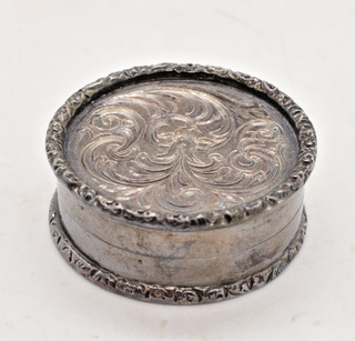 Sterling Silver .925 Gilt Lined Pill Snuff Trinket Box Engraved Round 41.8g