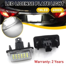 WHITE Plate Lamp LED License Light For Toyota Camry Avalon Highlander 1/2Set