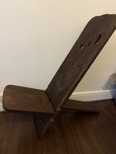 Vintage African Tribal Handcarved Hardwood Birthing Chair Furniture