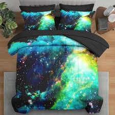Queen Comforter Set Outer Space Star Bedding for Kids  Adults, Cosmic Print