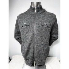 X by X Large Mens Grey Full Zip Wool Nylon Blend Cardigan Sweater Size XL