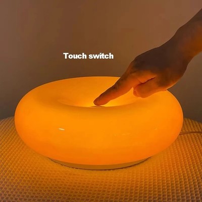 Bauhaus Tischlampe USB Stecker Donut Design Nachttisch Schlafzimmer Wohnzimmer Leuchte