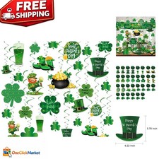 Captivating 30 Pcs St. Patrick's Day Hanging Swirls - Reusable Party Decorations