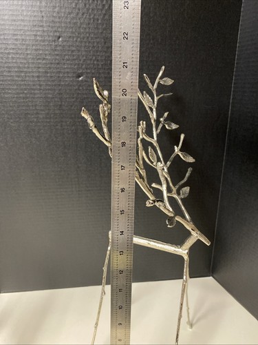 Pottery Barn Reindeer Silver Twig Hard To Find Set Of 3 Size Excellent! - Picture 4 of 11