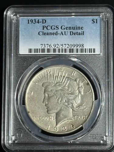 1934-D Peace Silver $1  PCGS AU Detail