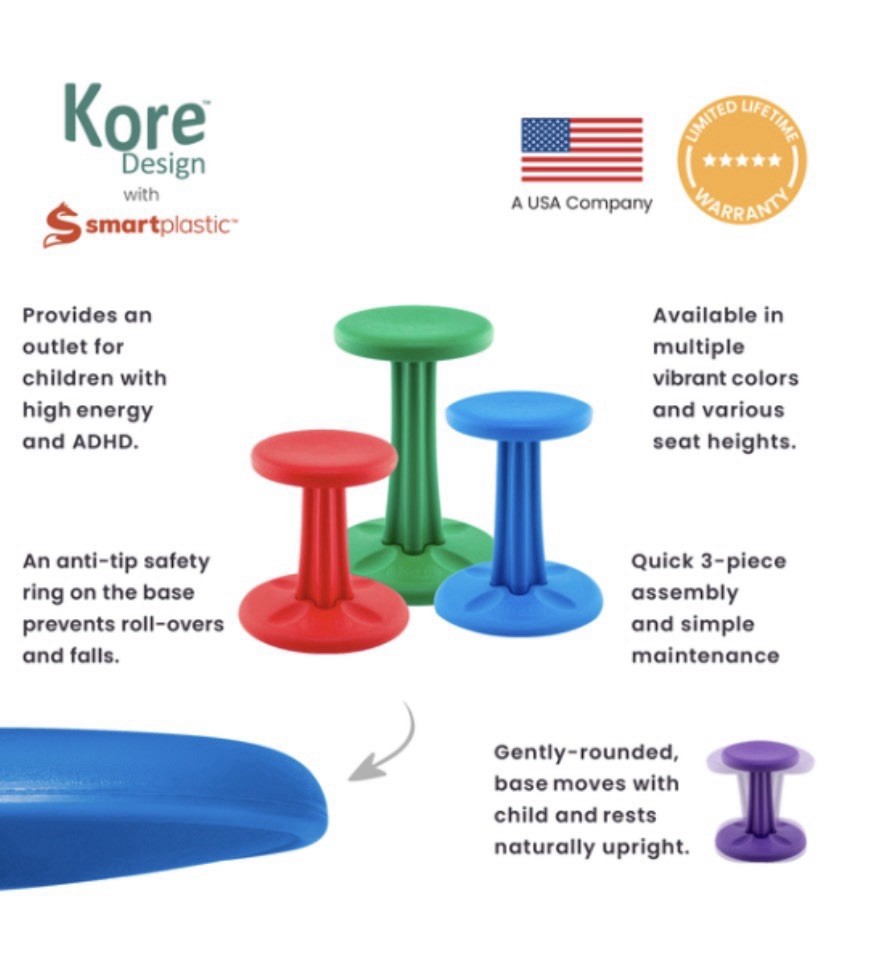 Wobble Chair Balance Stools Set Of 5 Black 14" Fidget ADHD