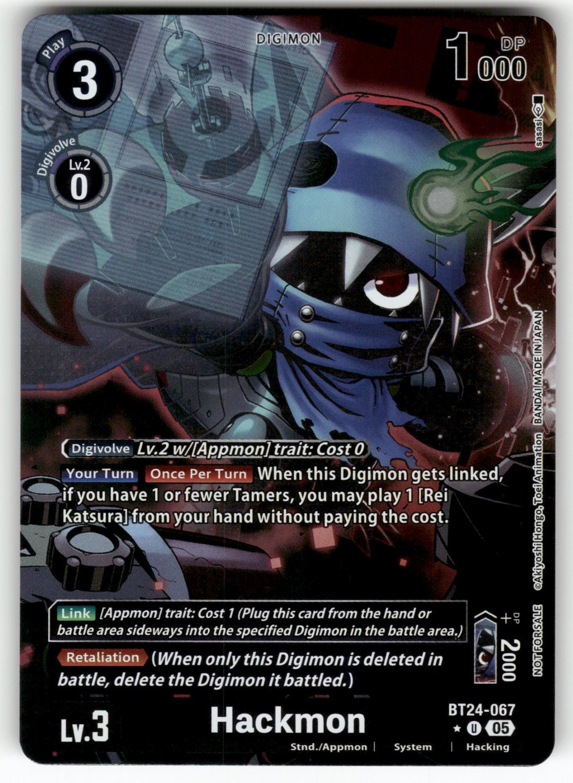 Hackmon (Extended Art) BT24-067 U Uncommon Time Stranger Digimon Foil Near Mint
