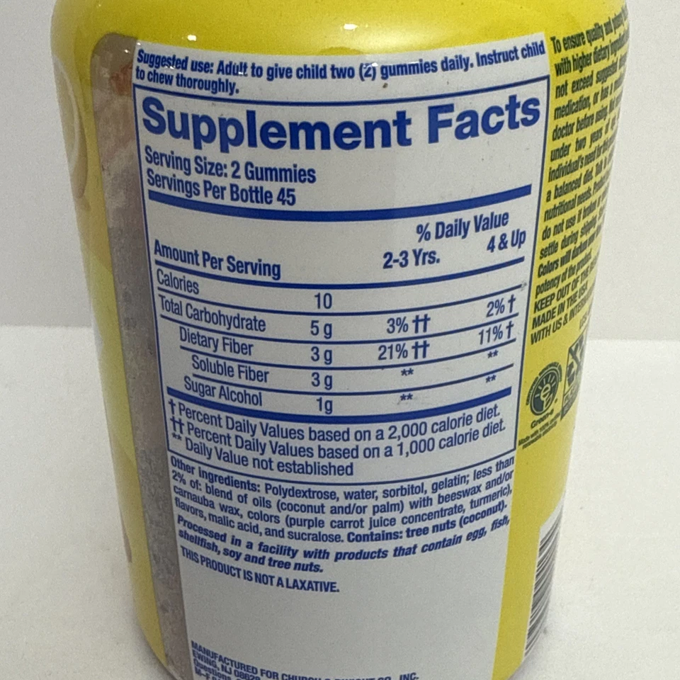 Lil Critters - 90 gomitas de fibra - Suplemento diario de apoyo digestivo - CADUCIDAD 27/07 Foto 2 de 4