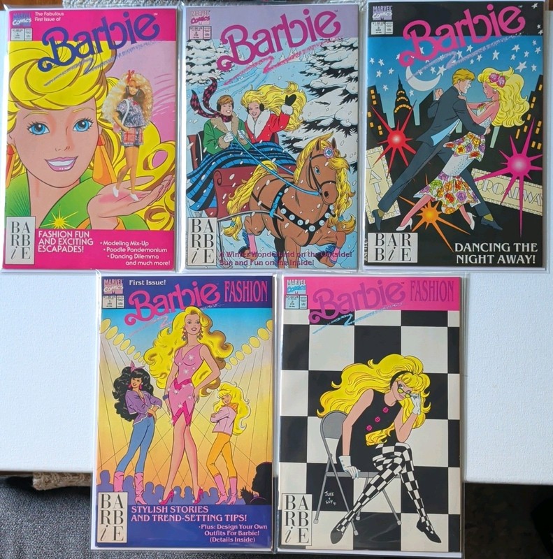 Marvel Comics Barbie Comic Book Lot - Barbie #1, 2, & 3  / Barbie Fashion #1 & 2