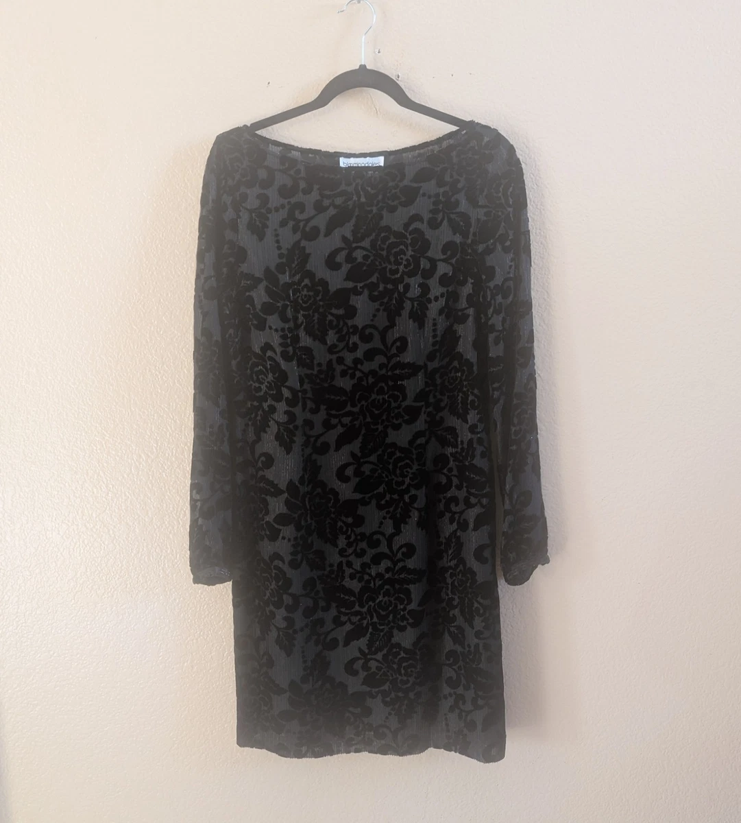 chinese dress ladies 1980s Bloomingdales Vintage Burn Out Black Velvet Evening Dress