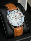 Automatic Seiko Refurbished White Dial Day / Date Men's Wrist Watch Vintage