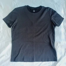 Hugo Boss Pixelated Slim Fit T-Shirt Sz L Black Ringer Heathering Short Sleeves
