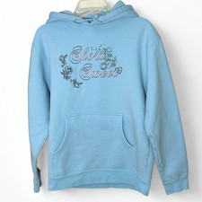 Sabrina Carpenter Short n Sweet Hoodie Small Blue Pullover