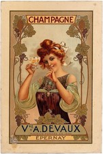AFFICHE  POSTER   CHAMPAGNE DEVAUX EPERNAY