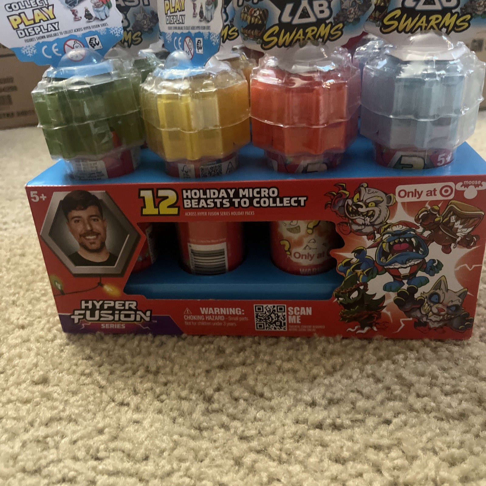 Case Of 12 Hyper Fusion HOLIDAY Micro Beast MYSTERY SWARMS Mr. Beast Tubes Rare!