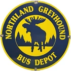 VINTAGE NORTHLAND GREYHOUND BUS DEPOT PORCELAIN SIGN GAS STATION MOOSE OIL