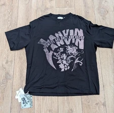 $690 Mens LANVIN x Future Logo Graphic T-Shirt Black Large
