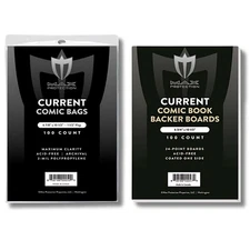 (300ct) Max Protection Current Comic Book Bags and Boards - Ultra Clear Bags &
