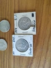 lot of 4 silver half dollars. 2 1964 Kennedy Half Dollar. 1957d 1958 Franklin