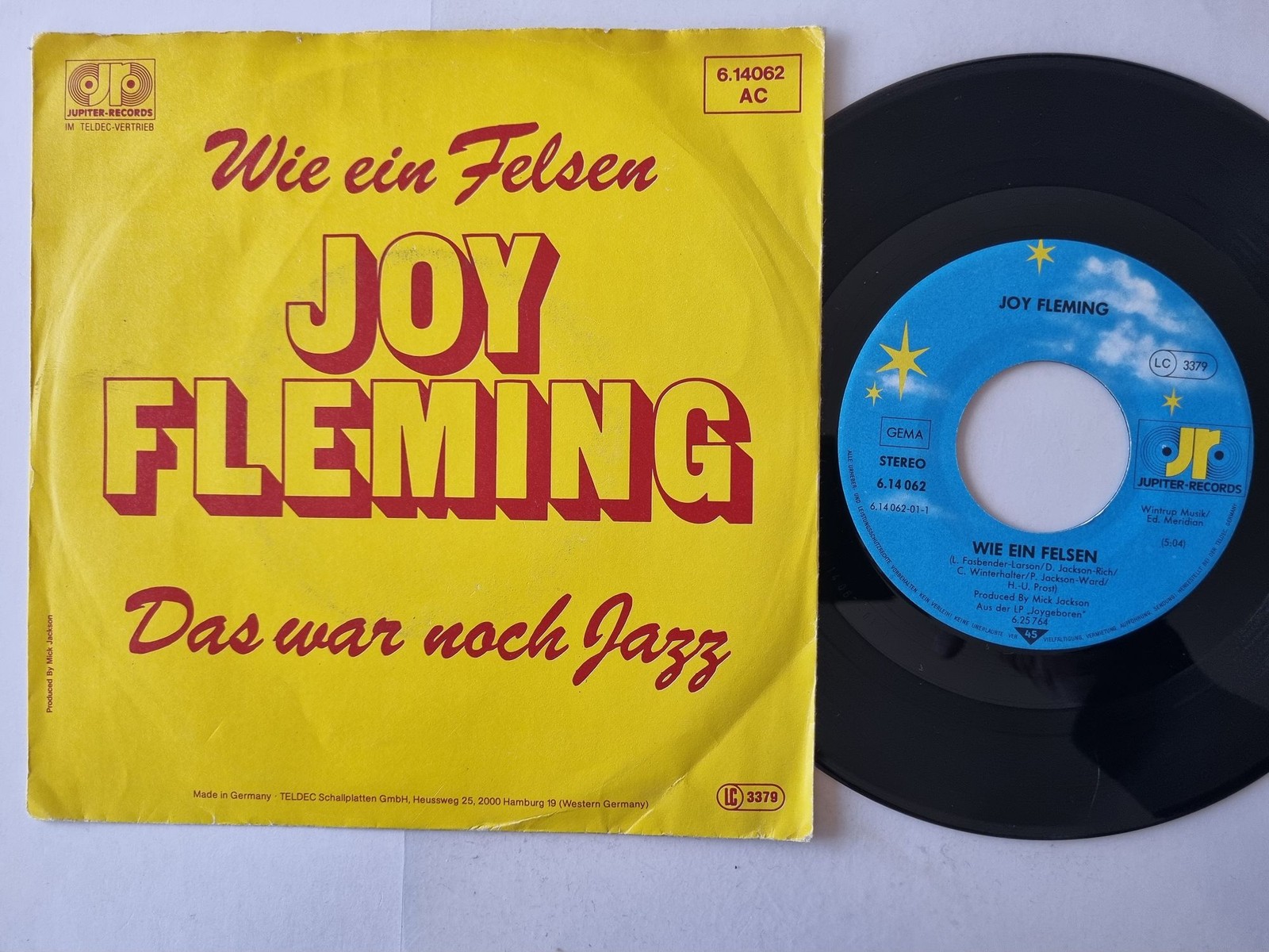 Joy Fleming - Wie Ein Felsen 7'' Vinyl Germany PROMO-COVER
