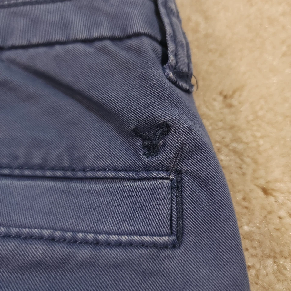 Pantalones Cortos American Eagle Para Mujer Adolescente Talla 2 Azul Elastizado Midi Frente Plano Algodón Foto 4 de 4