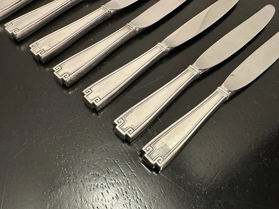 Lote de 7 cuchillos de plata etrusca de Gotham Silver, almuerzo 8,5 pulgadas Foto 2 de 3