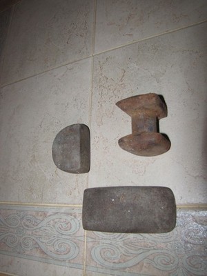 Vtg. LOT 3 metal  Auto Body/blacksmith Tool Anvil,comma, heel  lot