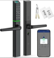 Ruveno Weatherproof Smart Door Lock with Handle: Fingerprint/FOB Keyless Entry 
