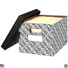 Brocade Decorative Storage Boxes with Lids, 4 Pack, Durable Cardboard Design