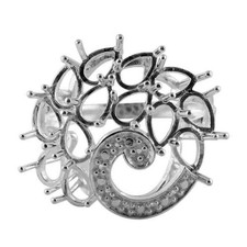 Semi Mount Causal Ring 4x6MM Pear Shape 925 Sterling Silver Ring For Women