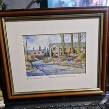 BRIAN BARLOW Signed print spring Hawkshaw Lane 30 x 25cm 