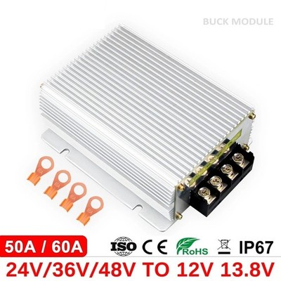 DC-DC Converter 24V 36V 48V-12V 13.8V 50A 60A Step Down Buck Voltage Regulator