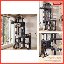 Cat Tree for Large Cats 79.5 Inch Tall 6 Level Cat Tower Sisal Scratching Posts
