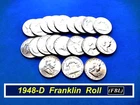 1948-D  Franklin Solid Date Roll  ➳ "AU-Unc"  ➳  All 20 Coins are FBL   ➳ R148D-