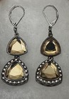 Givenchy Gunmetal Swarovski Statement Necklace & Drop Earrings SET — photo 4