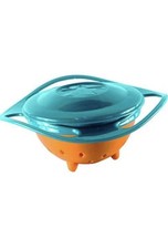 Spill-Resistant Food Bowl For Babies and Toddlers - BLUE/ORANGE Gyro Snack Bowl