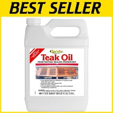 1 Gallon Marine Grade Teak Oil - UV-Resistant Wood Sealer for Boats & Furniture