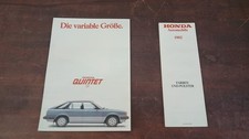 Autoprospekt Honda Quintet EX mit Farb-und Polsterübersicht aus den frühen 80ern