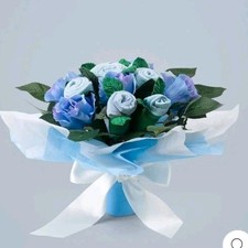 Hand Tied Baby Clothes Bouquet - Blue