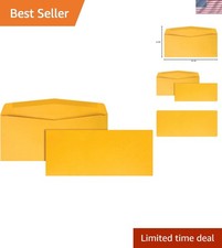 Elegant Gummed Kraft Envelopes, 4-1/8 x 9-1/2 in, 28 lb, Box of 5 for Mailings