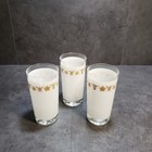 Vintage Corelle Butterfly Gold Tall Drinking Glasses Cocktail White Set of 3