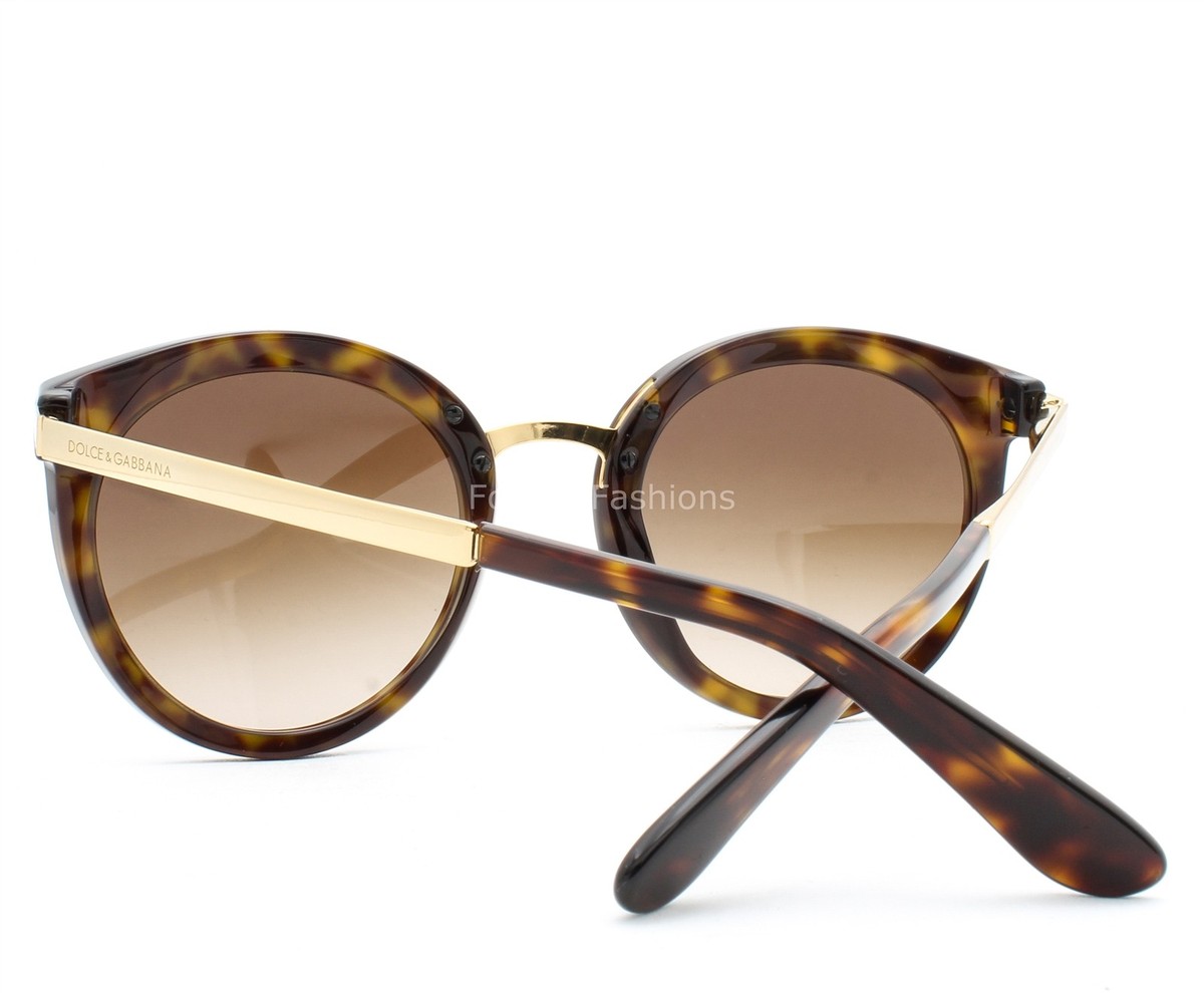 Dolce Gabbana Sunglasses Glossy Brown Havana on Gold DG 4268 